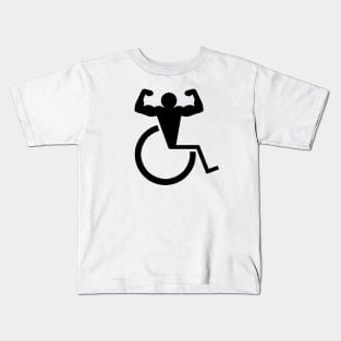 Wheelchair Bodybuilder Logo Kids T-Shirt